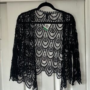 INC International Concepts Black Lace shrug